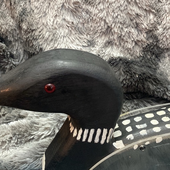 Hand Painted Wooden Loon Coin Bank with Plexiglass Vintage - Picture 10 of 16